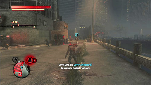 It is also worth noting, that if any of commanders will try to flee, you do not have to run after him, because as you probably remember, Hellers whip can pull opponents to you (press B button after targeting the opponent) - [Main mission 26] Fly in the Ointment | Main missions - Main missions - Prototype 2 Game Guide