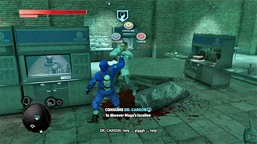 Go up the stairs, using the hand scanner in location [435, 262] - [Main mission 29] Lost in the System | Main missions - Main missions - Prototype 2 Game Guide