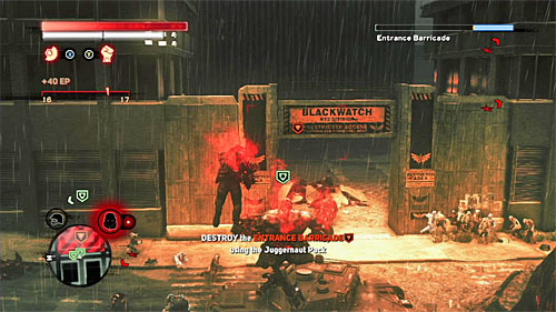 Return to the barricade and summon new juggernauts by holding X and A buttons - [Main mission 30] A Labor of Love | Main missions - Main missions - Prototype 2 Game Guide