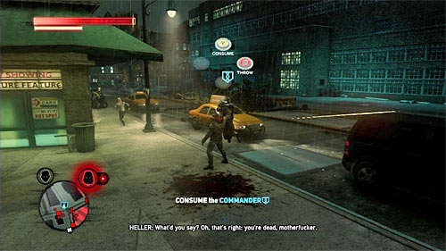 Consuming the commander is very easy, because Heller should land near the last destroyed helicopter - [Blacknet mission 6] Operation: Jack-Of-All-Trades | Blacknet missions - Blacknet missions - Prototype 2 Game Guide