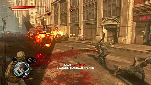 Right after the battle starts, go to the weapons shed indicated by the game, taking the grenade launcher or rocket launcher - [Blacknet mission 9] Operation: Spotted Cat - p. 1 | Blacknet missions - Blacknet missions - Prototype 2 Game Guide