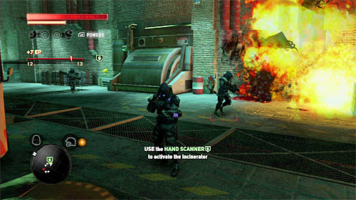 The scanner can be found on the left from the incinerator in location [517, 852], but before you use it, it would be good to eliminate at least few enemies in this room - [Blacknet mission 9] Operation: Spotted Cat - p. 1 | Blacknet missions - Blacknet missions - Prototype 2 Game Guide