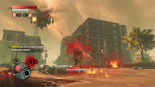 The helicopter is accompanied only by weakest opponents so deal with them quickly and patiently wait until brawlers destroy the helicopter - [Blacknet mission 9] Operation: Spotted Cat - p. 2 | Blacknet missions - Blacknet missions - Prototype 2 Game Guide