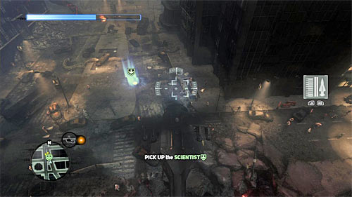 The last scientist waits for a transport in location [560, 103] and same as previously you have to fly to the landing pad indicated by the game - [Blacknet mission 12] Operation: Clockwork - p. 1 | Blacknet missions - Blacknet missions - Prototype 2 Game Guide