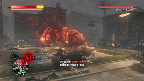 I personally recommend the tactics based on targeting particular parts of goliaths body (similar to the battle fought in 21st main mission - Fall from Grace) - [Blacknet mission 12] Operation: Clockwork - p. 2 | Blacknet missions - Blacknet missions - Prototype 2 Game Guide