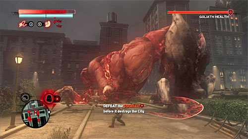 The fight with goliath is about weakening his four body parts - [Blacknet mission 12] Operation: Clockwork - p. 2 | Blacknet missions - Blacknet missions - Prototype 2 Game Guide