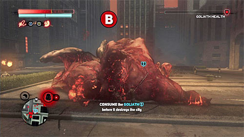Quickly run to the wounded goliath and consume him by pressing B button - [Blacknet mission 12] Operation: Clockwork - p. 2 | Blacknet missions - Blacknet missions - Prototype 2 Game Guide