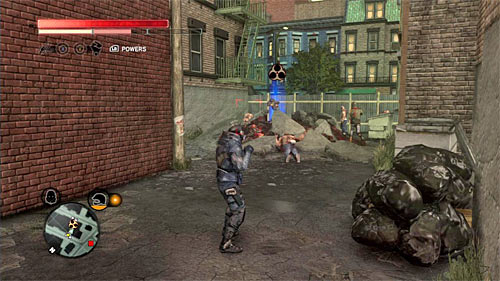 You can find the lair in the alley between buildings - Green Zone - p. 2 | Secrets - Secrets - Prototype 2 Game Guide