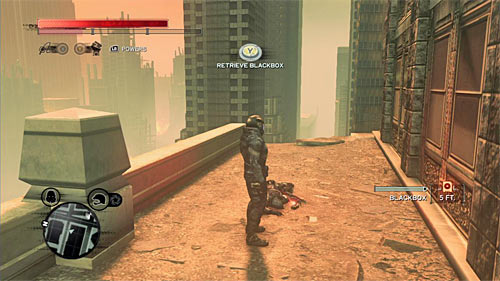 You can find the body on the partially damaged buildings balcony - Red Zone - p. 1 | Secrets - Secrets - Prototype 2 Game Guide