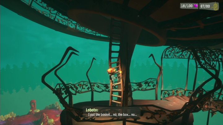 On the run-up to the end, you just have to run onto a wooden bridge, and then get on a wooden ladder - Psychonauts 2: Lobotos Labyrinth - walkthrough - Walkthrough - Psychonauts 2 Guide