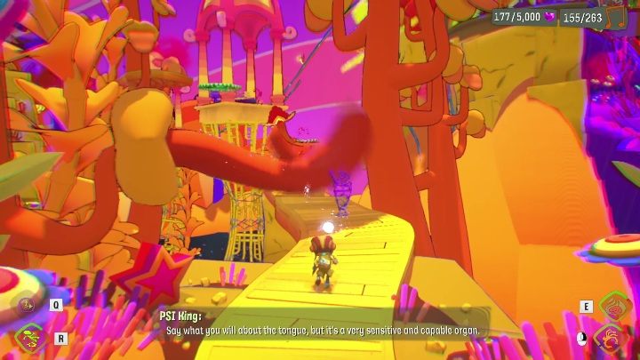 Going further, you will encounter rapidly moving tongues that will block your way - Psychonauts 2: PSI Kings Sensorium - walkthrough - Walkthrough - Psychonauts 2 Guide