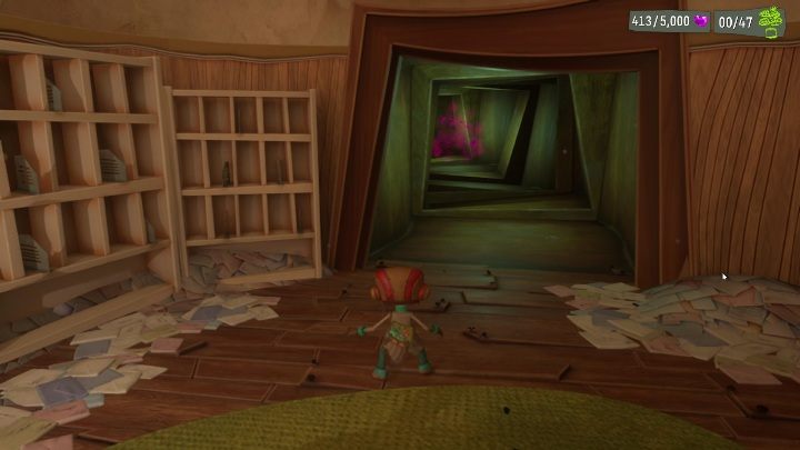 After entering yet another mind, you'll end up in the mail room - Psychonauts 2: Crullers Correspondence - walkthrough - Walkthrough - Psychonauts 2 Guide