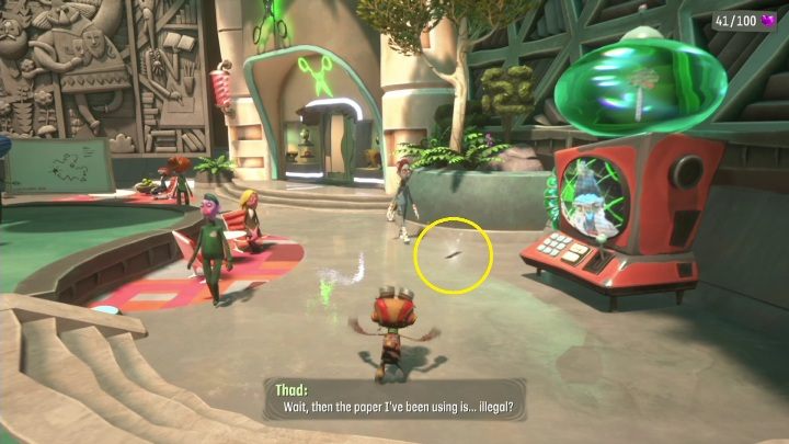 You will find this card right in front of the Otto Matic machine - Psychonauts 2: PSI Challenge Card, The Motherlobe - where to find? - The Motherlobe - Psychonauts 2 game guide