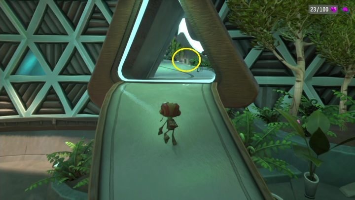 This card is in the air, on the way to the classroom you're supposed to be in - Psychonauts 2: PSI Challenge Card, The Motherlobe - where to find? - The Motherlobe - Psychonauts 2 game guide
