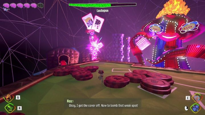Proceed the same as before when the boss starts throwing bombs - Psychonauts 2: boss encounter - Luctopus - how to defeat? - Bosses - Psychonauts 2 Guide
