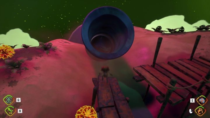 The purple button contains the last stage in this area - Psychonauts 2: Bobs Bottles - walkthrough - Walkthrough - Psychonauts 2 Guide