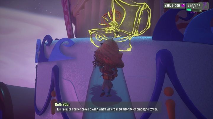 Moving further, you'll need to grab a head and carry it across a pit - Psychonauts 2: Bobs Bottles - walkthrough - Walkthrough - Psychonauts 2 Guide