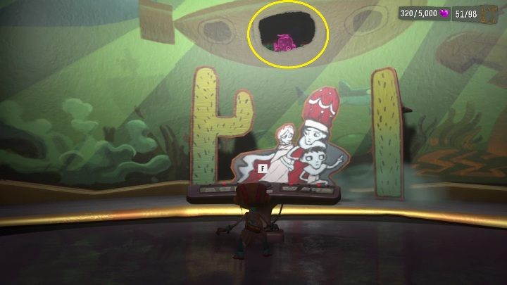 In this section, you need to go to the stage where you can set the decoration - Psychonauts 2: Fatherland Follies - walkthrough - Walkthrough - Psychonauts 2 Guide