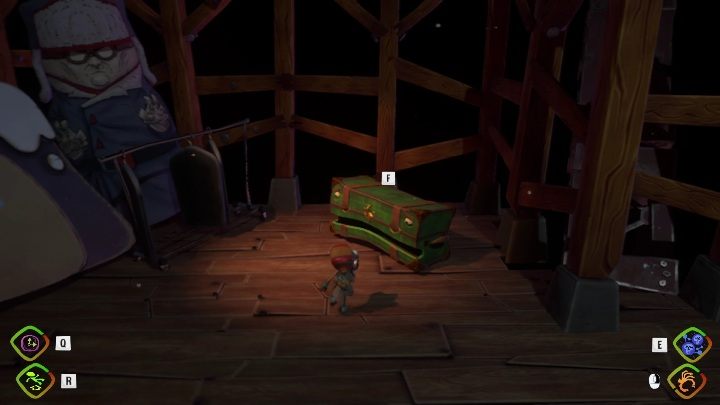 You'll find the secret on the wooden platform - Psychonauts 2: Emotional Baggage, Fatherland Follies - where to find? - Fatherland Follies - Psychonauts 2 Guide