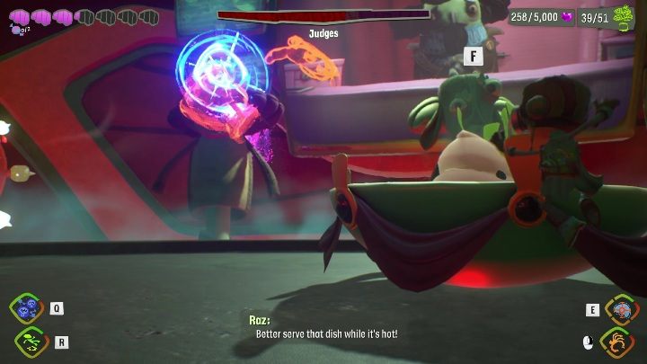 The next dish will appear on the arena - Psychonauts 2: Judges boss fight - how to beat - Bosses - Psychonauts 2 Guide