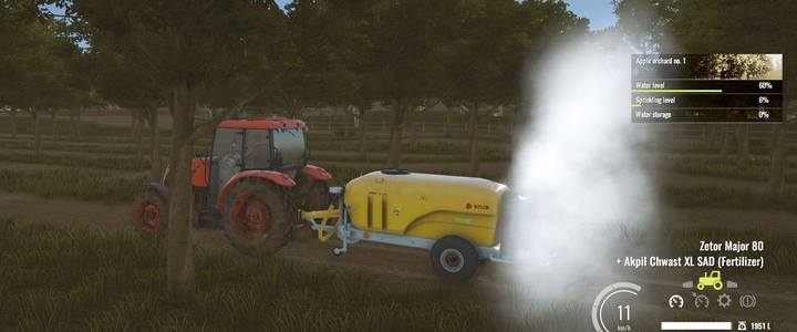 You will start the spraying process by positioning the vehicle in the specified location. Press iF/i and the device will start - you now need to move forward. - First field works, Pure Farming 2018 Walkthrough - Story Mode - Pure Farming 2018 Game Guide
