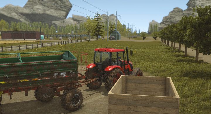 You just need to collect the pears and transport them to the green wooden warehouse located nearby. - First field works, Pure Farming 2018 Walkthrough - Story Mode - Pure Farming 2018 Game Guide