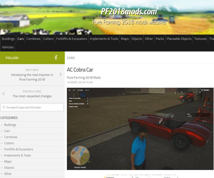 Select any category and mod, and then download it by pressing the button at the bottom of the Download page - Installing mods for Pure Farming 2018 - Basic tips - Pure Farming 2018 Game Guide