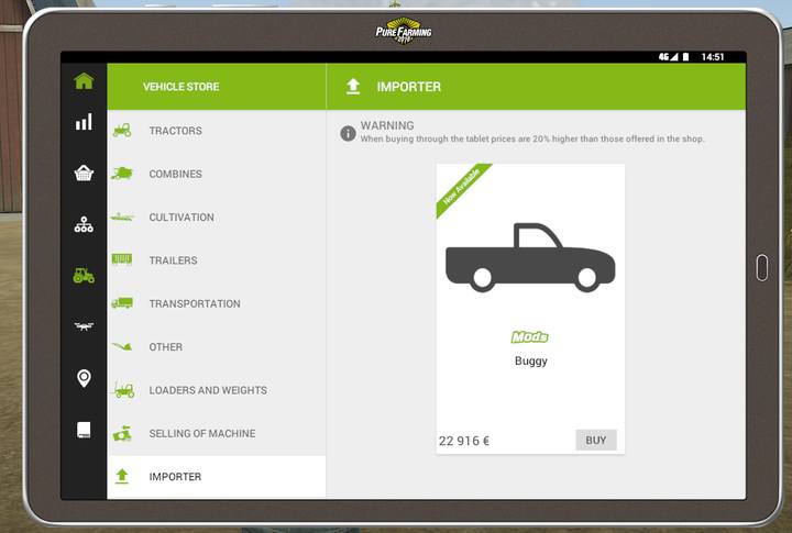 If the loaded mod featured a new vehicle, you will find it in the store and you will have to pay for it as usual - Installing mods for Pure Farming 2018 - Basic tips - Pure Farming 2018 Game Guide