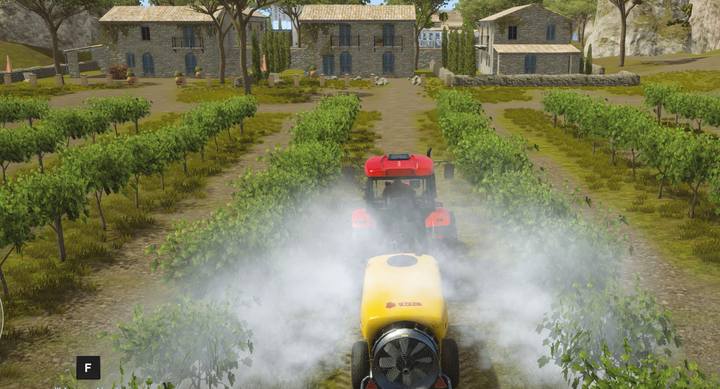 A sprayer is the basic tool in any orchard. - All machines in Pure Farming 2018 - Basic tips - Pure Farming 2018 Game Guide