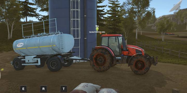 You can get the milk right from that big, blue container. - Going Straight | Story mode walkthrough Pure Farming 2018 - Story Mode - Pure Farming 2018 Game Guide