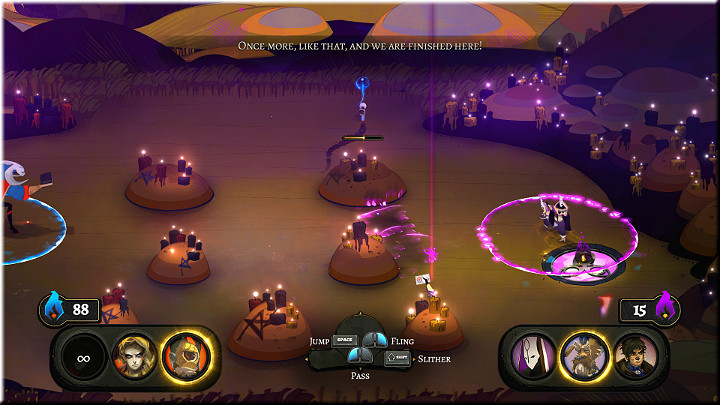 In this match, the enemies will possess additional Talismans and skills - Rites 9-16 | Walkthrough - Walkthrough - Pyre Game Guide