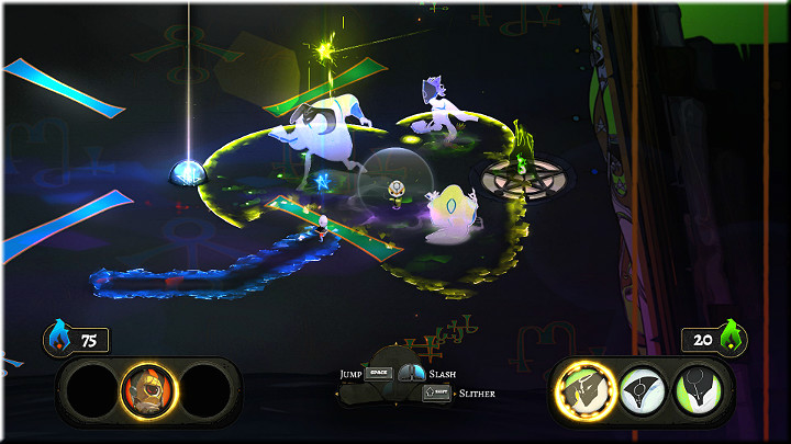 Little Wyrm will have to face three enemies and an additional Little Tree with its own Aura - Scribe Trials | Walkthrough - Walkthrough - Pyre Game Guide