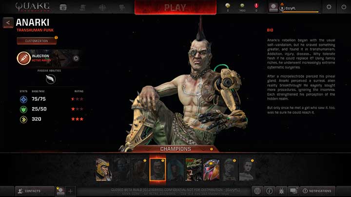 There are 9 characters available in the game - Champions - Gameplay basics - Quake Champions Game Guide