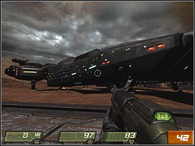 There is a Stroggos' building located on the right side (#41), so be careful - MCC Landing Site - Walkthrough - Quake 4 - Game Guide and Walkthrough