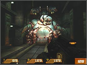 Automatic save game and Stroggos that suddenly will appear near the door will inform you of the end of the ride - Putrification Center - Walkthrough - Quake 4 - Game Guide and Walkthrough