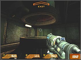 Notice that acid pouring from the monsters stomach have smelted the gap in the floor (#130) - Putrification Center - Walkthrough - Quake 4 - Game Guide and Walkthrough
