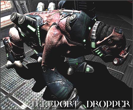 Dogs with teleportation devices placed on their back, which can summon other Stroggos - Teleport Dropper - Enemies - Quake 4 - Game Guide and Walkthrough
