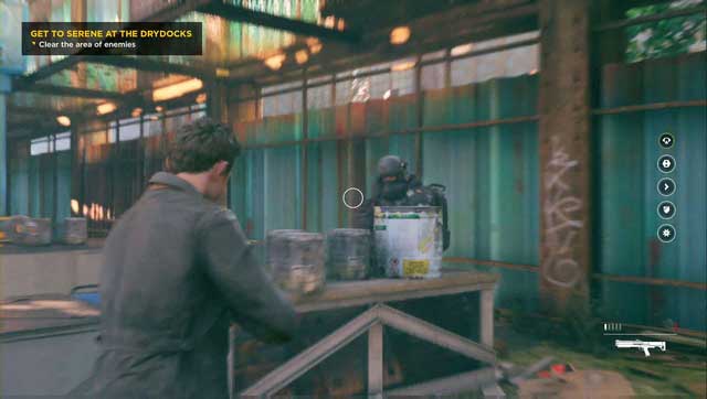 Armored opponents carry shotguns or light machine guns - Act II - Industrial Area - Walkthrough - Quantum Break - Game Guide and Walkthrough