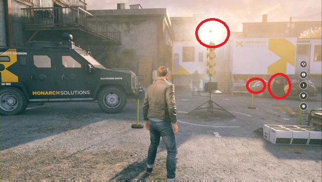 The secret is located above the yellow device - Chronon Sources (act II) - Secrets - Quantum Break - Game Guide and Walkthrough