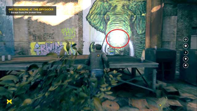A source located in front of an elephant graffiti. - Chronon Sources (act II) - Secrets - Quantum Break - Game Guide and Walkthrough