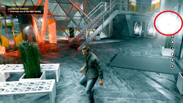 Collect the secret before going out to the parking lot... - Chronon Sources (act III) - Secrets - Quantum Break - Game Guide and Walkthrough