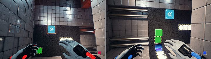 Move the crane to the right side and activate the blue cube on the lower panel - QUBE 2 - Chapter 3 - House of Leaves - Walkthrough - Q.U.B.E. 2 Game Guide