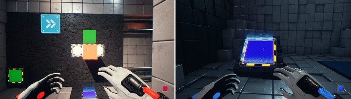 Once again activate the crane, causing it to return to its place, and place the orange cube on the middle wall panel - QUBE 2 - Chapter 3 - House of Leaves - Walkthrough - Q.U.B.E. 2 Game Guide