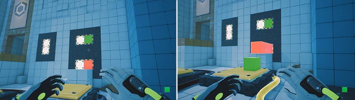 Activate the green cube on the upper panel and the orange one on the lower - QUBE 2 - Chapter 5 - Tangled (The Machine) - Walkthrough - Q.U.B.E. 2 Game Guide