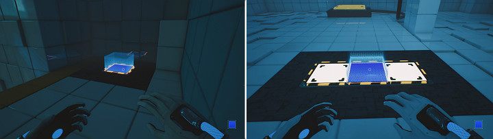 Create a blue cube and head to the next room - QUBE 2 - Chapter 5 - Tangled (The Machine) - Walkthrough - Q.U.B.E. 2 Game Guide