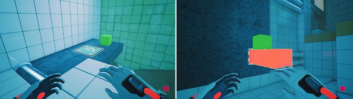 Activate the panel on the wall, launching a green cube in the air - QUBE 2 - Chapter 6 - Fragile Dreams - Walkthrough - Q.U.B.E. 2 Game Guide