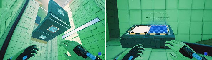 Now activate the middle panel, turn around towards the console and create a blue cube - QUBE 2 - Chapter 6 - Fragile Dreams - Walkthrough - Q.U.B.E. 2 Game Guide