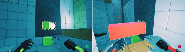 Create a green cube on the left side of the panel, get on top of it and into the hole - QUBE 2 - Chapter 6 - Fragile Dreams - Walkthrough - Q.U.B.E. 2 Game Guide