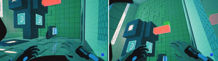 Activate a blue cube on the lower panel and delete the orange cube located at the top - QUBE 2 - Chapter 6 - Fragile Dreams - Walkthrough - Q.U.B.E. 2 Game Guide