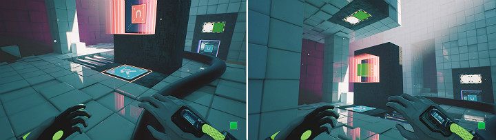 Move the crane to the left and then create a green cube that should attach to the magnet - QUBE 2 - Chapter 7 - The Edge - Walkthrough - Q.U.B.E. 2 Game Guide